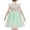 Light Green, variant on Girls Dress Floral Ruffle Tulle Skirt Flutter Flare Sleeve 5 Years