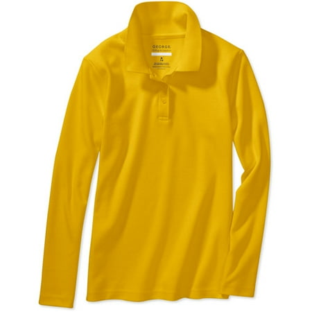 George Girls School Uniform Long Sleeve Polo Shirt (Little Girls & Big Girls)