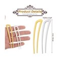 thumbnail image 2 of Topboutique 6 Pieces Simple Metal U Shaped Hair Pin French Style Hairpins Fork Sticks 2 Prong Updo Chignon Pins Hair Accessories for Long Hair Women Girls, 2 of 3