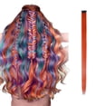 thumbnail image 2 of Awwp Orange 1X Wig Extensions Colored Hair Extensions, Multi-Colors Party Highlights Clip in Synthetic Hair, Clear Out Stock!, 2 of 2