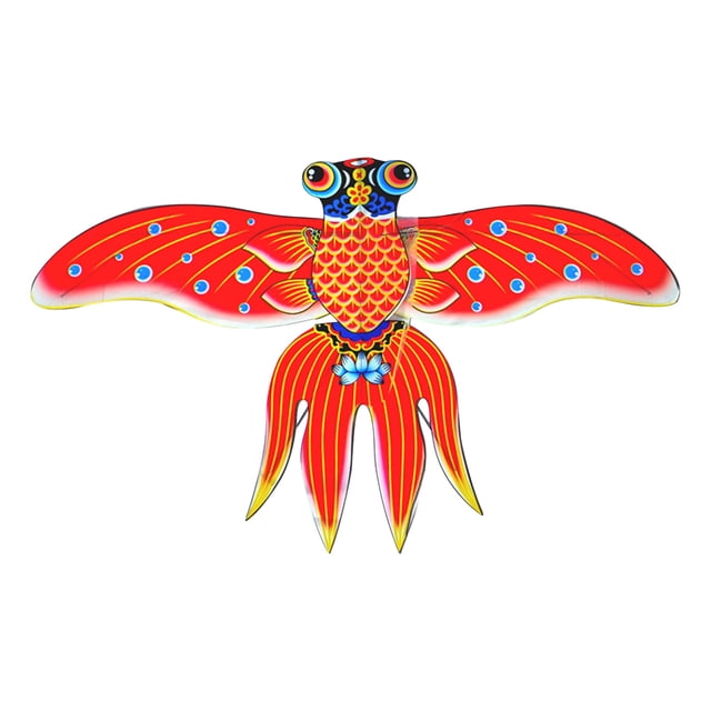 A Dynamic Goldfish Kite With Fishing Rod, 14X6 Inches Children Outdoor Toy, Easy Fly Design For Beginners