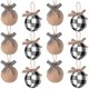 thumbnail image 1 of Adornos para árbol de Navidad, 12 piezas de 2-1/2 pulgadas, cuadros negros blancos, costura de arpillera, Navidad, 1 of 5