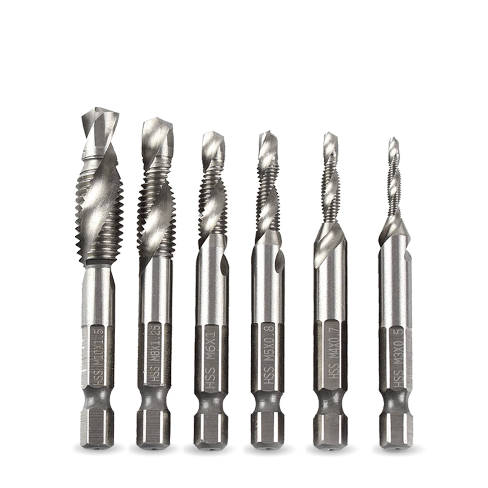 4341 HSS 135° Metal Drill Bits for Wood Metal Aluminum Alloy AugTouf 1/4 Titanium Drill Bits Plastic Steel 10pcs 