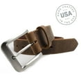thumbnail image 3 of Mt. Pisgah Distressed Leather Belt with Titanium Buckle by Nickel Smart®-Lightweight and Durable Titanium Buckle, 1.5 Inch Wide Strap of Full Grain Distressed Leather, Hypoallergenic Buckle, USA Made, 3 of 7