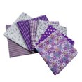 thumbnail image 2 of pitrice 7 Pieces Cotton Fabric Flower Print Colorful Quarters Bundle SewingQuilting Crafting Mixed Style Patchwork Set Purple, 2 of 7