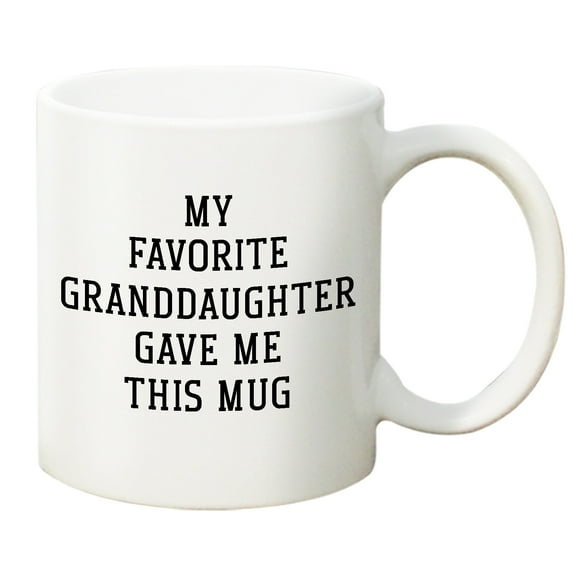 Qiushi Funny Grandparent Coffee Mug - My Favorite Granddaughter Gave Me This Mug Ceramic 11oz