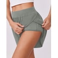thumbnail image 3 of Pinspark Black Shorts Women High Rise Workout Running Shorts Soft Exercise Shorts with Mesh Liner, 3 of 7