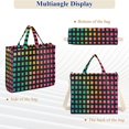 thumbnail image 6 of FORMRS Womens Corduroy Tote Bag Crossbody Shoulder Handbag with Pocket, Pink Block Pattern, 6 of 7