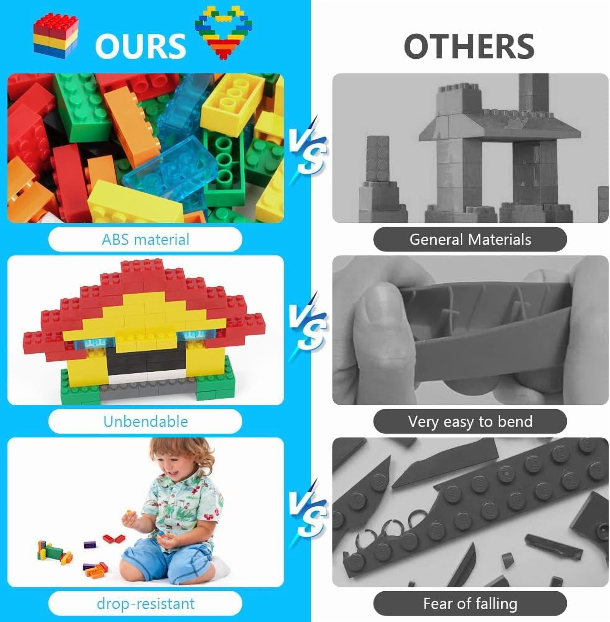 Classic Multicolor Building Blocks Bulk Pack , 320 Pieces 2x4 Individual Bricks, Creative Brick Box, Compatible With Major Brands