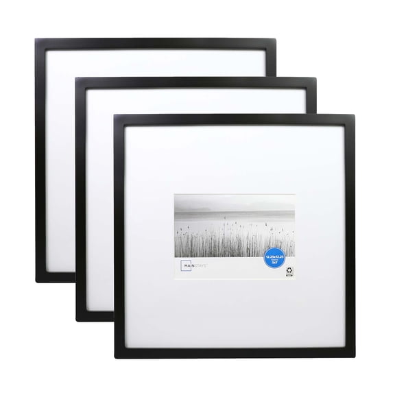 Mainstays - 5x7 Picture Frame - Black Matted Gallery Linear Program Wall Photo Frame, Set of 3
