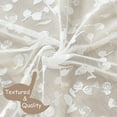 thumbnail image 3 of Flowpartex Spring Leaf Buds Embroidered White Lace Sheer Curtains Rod Pocket Voile Winodw Drapes for Bedroom Living Room, 52" W x 95" L 2 Panels, 3 of 6