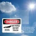 thumbnail image 5 of (2 Pack) Hot Pipes Do Not Touch OSHA Danger Sign 18 Inch X 12 Inch Vinyl Label Decal Sticker Weather Resistant, UV Protected for Workplace, Business, and Construction Site, Made in the, 5 of 6