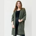 thumbnail image 6 of long cardigan sweater wo'men loose solid color V-neck jacket oblique pocket women oversized Loose Fit streetwear Office Lady, 6 of 6