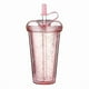 thumbnail image 1 of 420ml Reusable Sparkling Glitter Cup With Lid Straw Transparent Sequins Water Bottle Cute Plastic Double Layer Drink Mug, 1 of 2