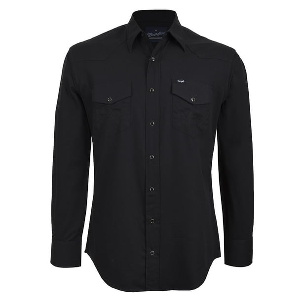 Camisa Vaquera Wrangler Hombre Manga Larga 101 negro CH