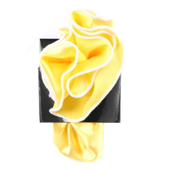 PS-Z-RD-94 - Round Pocket Square Accessory - Gold White