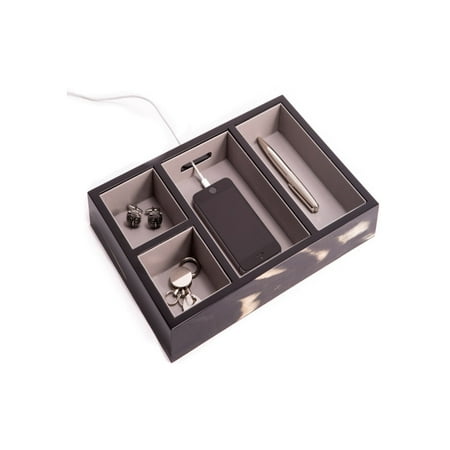 Bey-Berk Ebony Dresser Valet - 11.5L x 8W x 1.5H in.