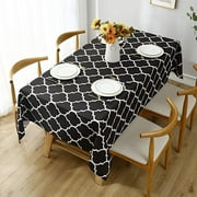 Elegant Trellis Print Indoor Tablecloth Waterproof, Spillproof Polyester Fabric Table Cover for Banquet Holidays