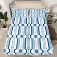 thumbnail image 2 of Manfei Geometric Honeycomb Twin Sheet Sets 3pcs for Female Men,Abstract Stripes Twin Fitted Sheet Microfiber,Vintage Aesthetic Breathable Flat Sheet,Microfiber Bedroom Decor, 2 of 7