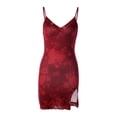thumbnail image 2 of Seyurigaoka Women Sexy Bodycon Retro Floral Print V Neck Lace Cami Dress, 2 of 7