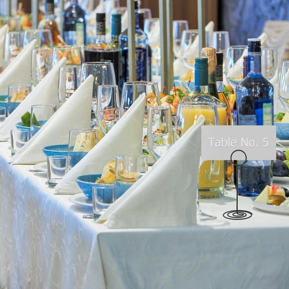 FOMIYES 10Pcs Black Table Number Holders with Peacock Design for Anniversaries and Office Use