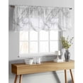thumbnail image 4 of Gray Marble Sheer Curtains Valances for Windows Modern Simple Gradient Abstract Patterned Chiffon Kitchen Valances for Cafe, Voile Window Treatments Curtains for Living Room Bedroom, 42"x12", 4 of 9