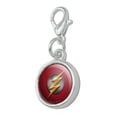 thumbnail image 2 of Justice League Movie Flash Logo Antiqued Bracelet Pendant Zipper Pull Charm with Lobster Clasp, 2 of 5