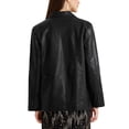 thumbnail image 3 of Blazer de cuero sintético para mujer INSPIRE CHIC con bolsillos, solapa de muesca, abrigo casual de trabajo para otoño e invierno L Negro, 3 of 6