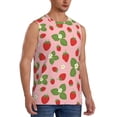 thumbnail image 2 of Uemuo Strawberries Pattern Men's Sleeveless T-Shirt,Muscle Athletic Tank Top, Moisture-wicking Quick-dry Breathable Classic Tee Top for Gym Run Outdoor Sports-3X-Large, 2 of 8