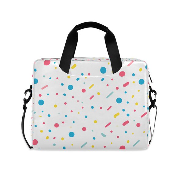 FORMRS 16" Laptop Bag Carrying Sleeve Case with Handle Travel Shoulder Briefcase, White Retro Pattern