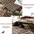 thumbnail image 6 of Beartech Quilt Set Queen Size Moose Bear Brown Plaid Quilt Lightweight Reversible Microfiber Bedspread Coverlet Bedding Set, 6 of 9