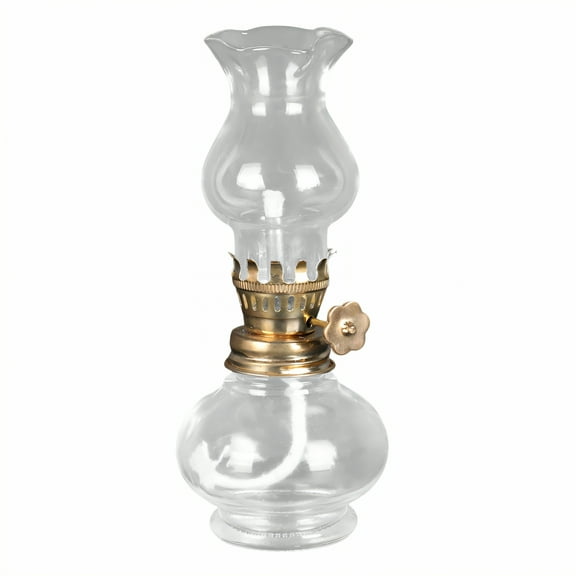 HIBIBUD Oil Lamp,Effortless Flame Ignition Oil Lamps for Indoor Use,Authentic Vintage Design Glass Lamp,Style1,4.5*1.9*1.9in