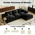 thumbnail image 4 of 108 Cloud Couch, Black Modern Sectional Couches for Living Room, L-Shape Modular Sofa with Chaise, Deep Seat, Plush Corduroy, Left-Right Interchangeable, No Assembly, 4 of 10