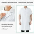 thumbnail image 3 of Men And Women Short Sleeve V Neck Button Down Long Dress Coat White Jacket With Pocket Foldable Rain Jacket Hooded Jackets for Women Womens plus Size Winter Coats 2x Winter Dress plus Size Warm Ladies, 3 of 8