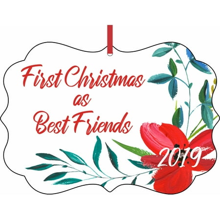 First Christmas as Best Friends 2019 Elegant Aluminum SemiGloss Christmas Ornament Tree Decoration - Unique Modern Novelty Tree Décor
