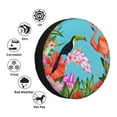 thumbnail image 4 of KLL Tropical Jungle Flamingo Pattern 14-17 inch Spare Tire Cover Universal Wheel Protector for Truck SUV Trailer Camping Rv Tire Covers-14 inch, 4 of 6