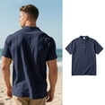 thumbnail image 4 of Jjayotai Henley Shirts for Men, Men's Summer Cotton Linen Casual Embroidered Flag Printed Polo Shirt T-shirt Short Sleeve Lapel Top, True Classic Tees Men, 4 of 9