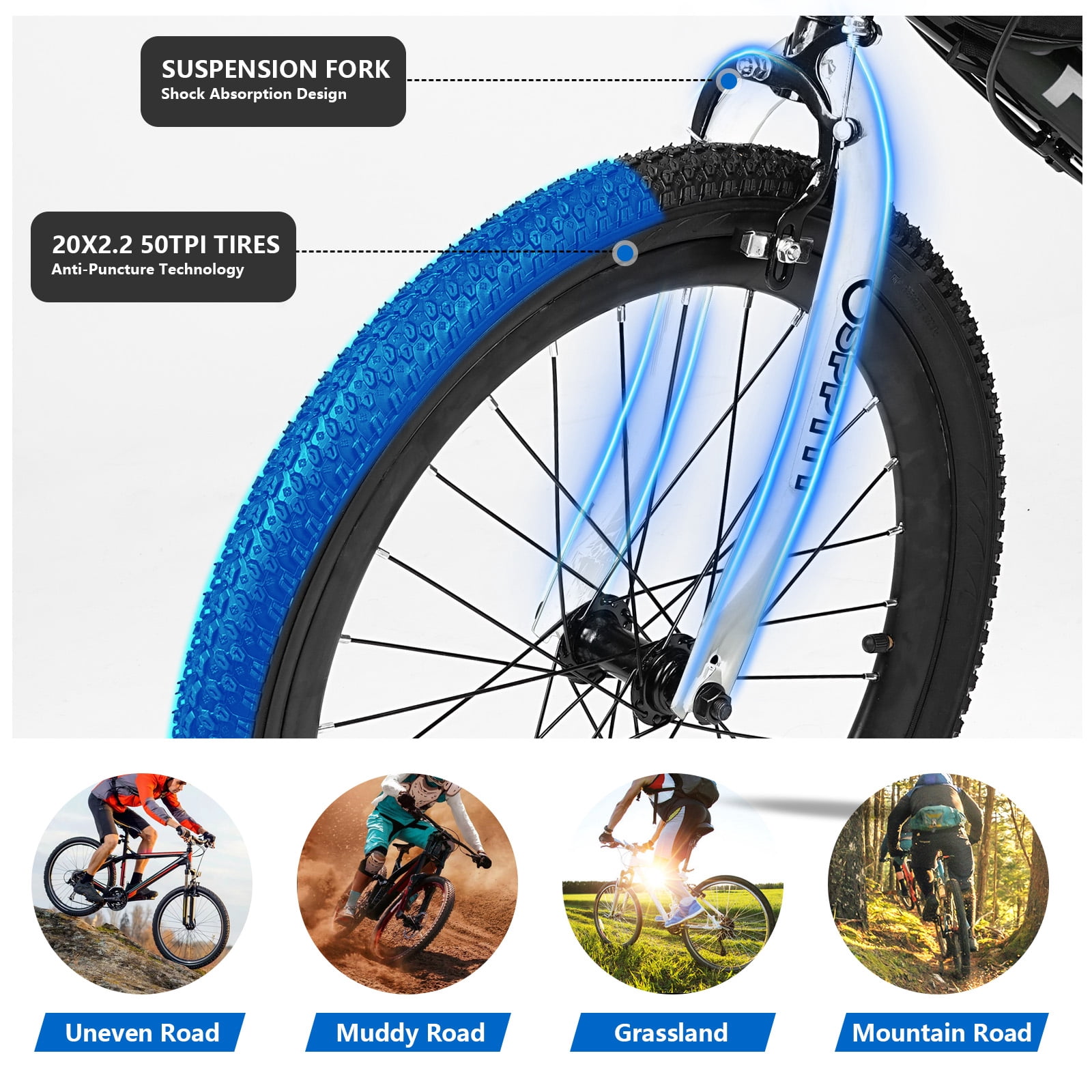 20-24 inch Bike,6-Speed Mountain Bike for Men Women Boys Girls,Comfort Saddle,Blue