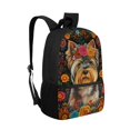 thumbnail image 2 of Uourmeti Dog and Floral Pattern Everyday Backpack for Adults, 17 Inch Smooth Zipper Adjustable Buckle School Backpack for Travel Daily Use, 2 of 6