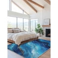 thumbnail image 2 of Blue and Gold Marble Area Rug for Bedroom 3x5 Ft Modern Abstract Ocean Blue Gradient Super Soft fuzzy Throw Rug Non-Slip Fluffy Plush Indoor Floor Carpet for Living Room Nursery Home Decor, 2 of 8