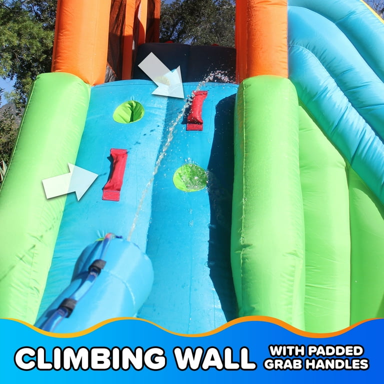 Sportspower Twin Peaks Inflatable Water Slide with Splash Pool and