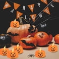 thumbnail image 3 of Pumpkin Tea Lights, 12 Pack Halloween Candles Battery Operated LED Tealight, Led Flickering Orange Pumpkin Tealights, Flameless Candles for T hanksgiving Decoration, Party, Christmas Lights, 3 of 6