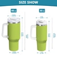 thumbnail image 3 of Ryvnso 40 oz Tumbler with Handle and Straw Insulated Stainless Steel Travel Mug with Lid Green Pattern, 3 of 9
