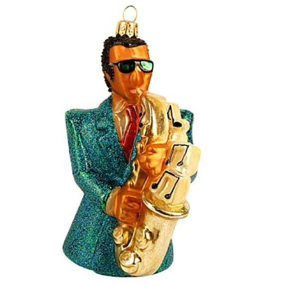 Saxophonist Polish Glass Christmas Ornament Jazz Musician Saxophone Decoration