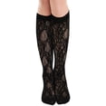 thumbnail image 4 of Yuanlong Womens Knee-High Socks Solid Lace Stockings Elegant Sheer Breathable Parties Daily Wear Hosiery, 4 of 4