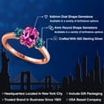 thumbnail image 2 of Gem Stone King 2.31 Ct Pink Created Sapphire London Blue Topaz 18K Rose Gold Plated Silver Ring (Size 7), 2 of 6