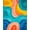 Multicolor, Pattern 1, variant on Design&I 8'x10' Washable Area Rug Shaped Funky Wavy Stripe Graphic Designer Contemporary Bathroom for King Size Bedroom, Under Bed, Sleek Flatweave Pet Friendly