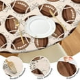 thumbnail image 4 of Brown Footballs on Beige Pattern Round Fitted Tablecloth with Elastic Edge,Dining Table Cover Waterproof,Outdoor Round Tablecloth for Camping,Dining,Indoor and Outdoor, 4 of 7