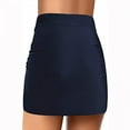 thumbnail image 3 of Aofany Women's Super High Waist Swim Shorts swimsuit skirt,solid color Shirred Tummy Control Swimwear Tankini Bikini Bottoms, 3 of 4