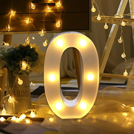 

Alphabet LED Digital Lights Light Up White Plastic Digital Standing Hanging 0 LED light TANGNADE